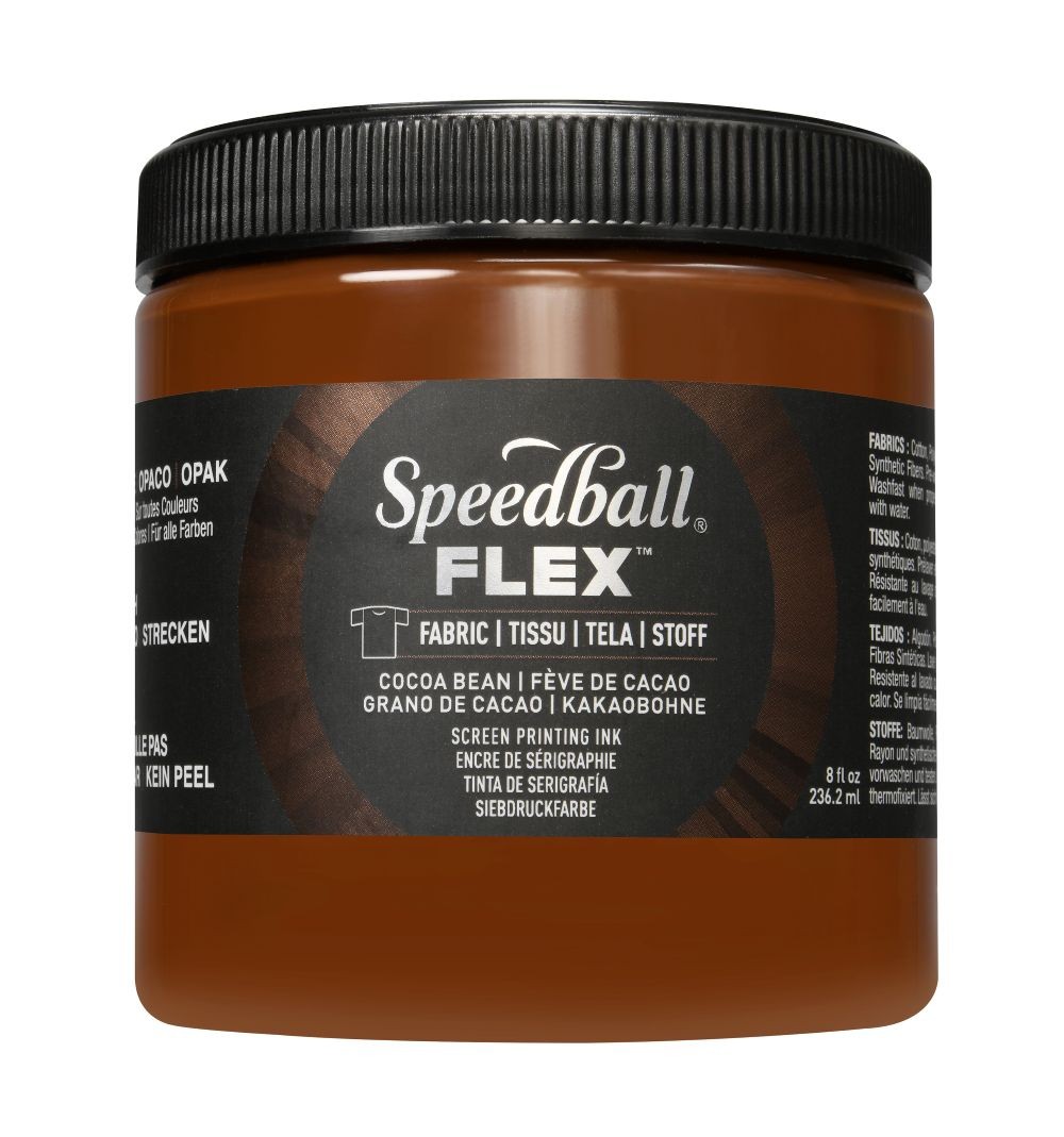 Flex fabric ink cocoa bean screen printing -Speedball