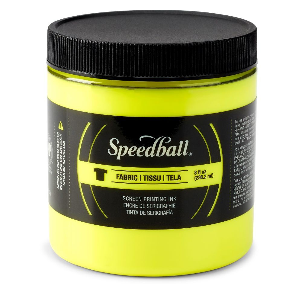 Fabric ink fluo yellow screen printing -Speedball