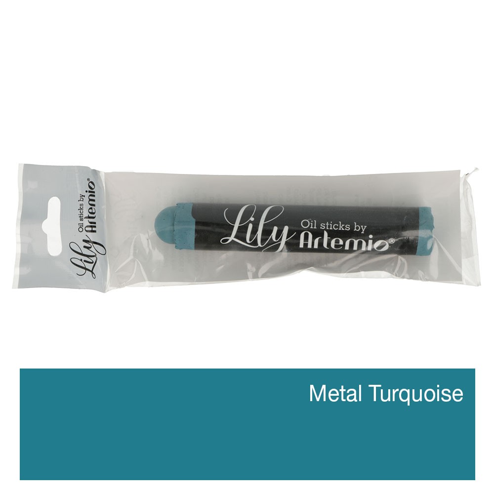 Stick Lily Metal turquoise peinture à l'huile - Artemio