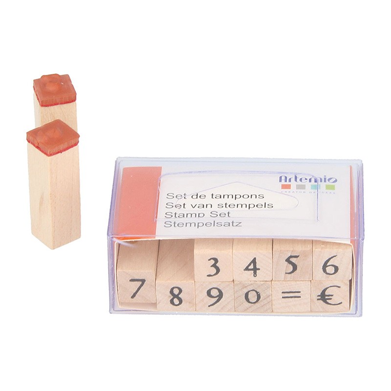 Stempels cijfers 1 cm - hout - Artemio