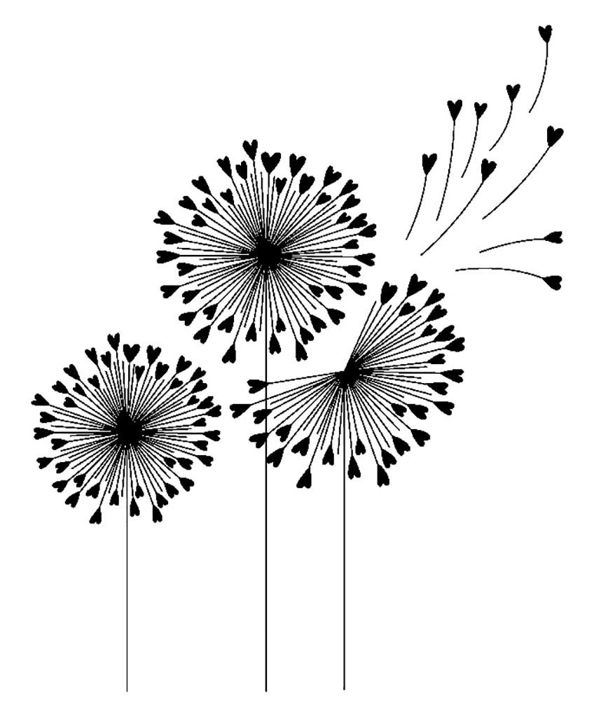 Stempel paardenbloem 58x70 mm -hout - Artemio