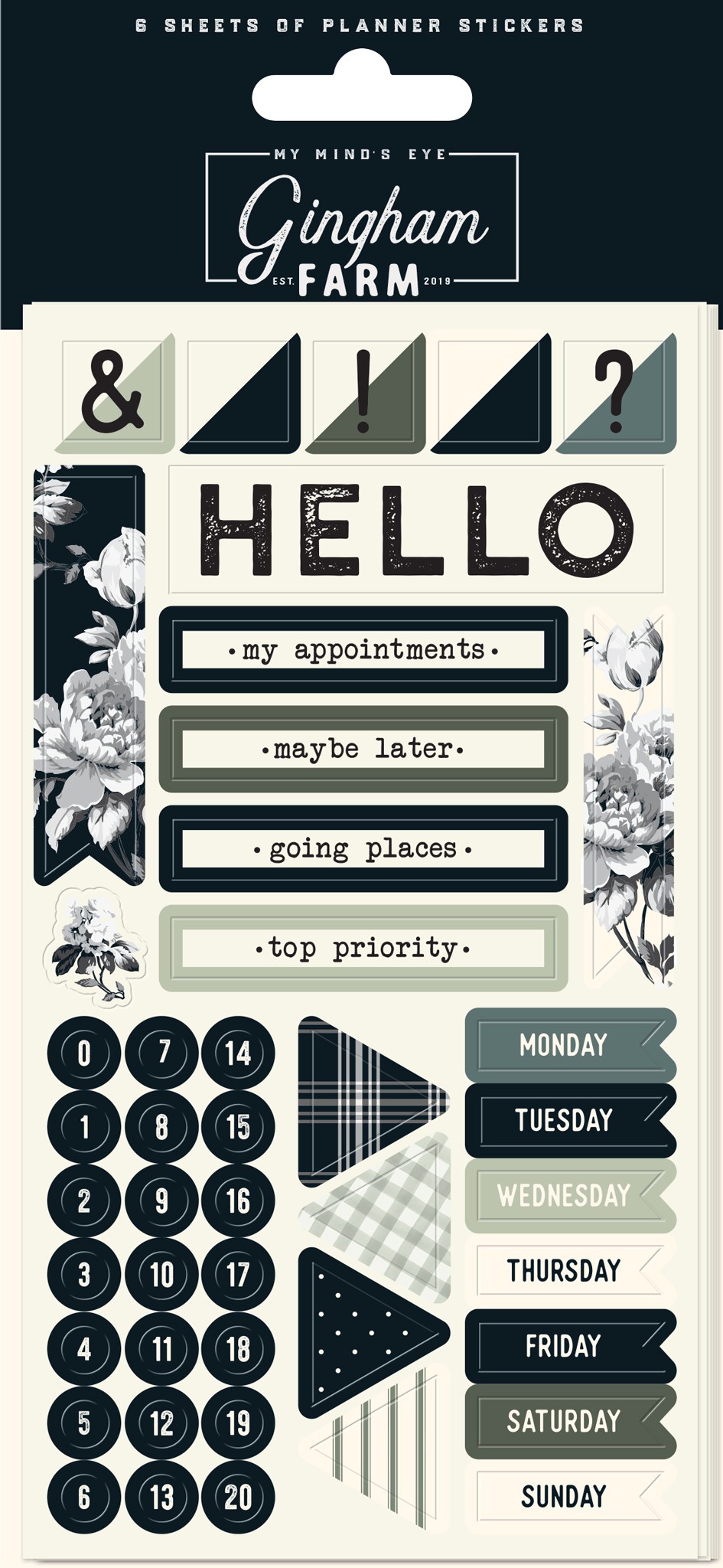 Stickers planner Gingham farm - My Mind's Eye