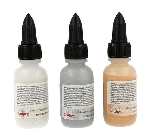 3 flessen vloeibare klei metallics - 30 ml - Sculpey