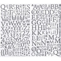 Alfabet zilver glitter sticker - 300 stuks - Artemio