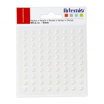 80 witte parels stickers - Artemio
