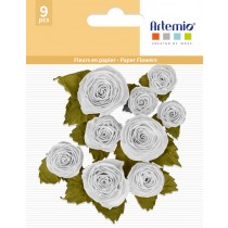 9 bloemen papier wit - Artemio