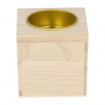 Kleine kaarsenhouder 6x6 cm hout - Artemio