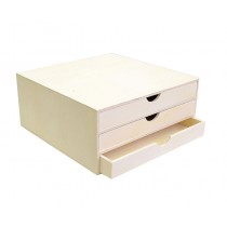 Meuble 3 tiroirs 34.5x34x15.5 cm bois - Artemio