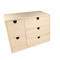 Meuble 5 tiroirs 35x15x26 cm bois - Artemio