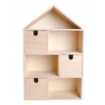 Maison 3 tiroirs 30,5x48,5x12 cm bois - Artemio