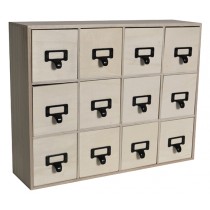 Meuble 12 tiroirs - 41,5x11x32,5 cm - bois - Artemio
