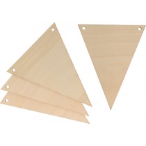 4 fanions 12x15 cm - bois - Artemio