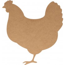 Silhouet kip 23x25 cm - MDF - Silhwood