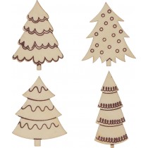 4x3 silhouetten dennenboom - hout - Artemio