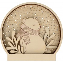 5 houten silhouetten beer 16x15 cm - Artemio