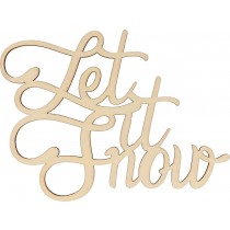 Let it snow houten woord - 16x12 cm - Artemio