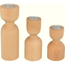3 houten kaarshouders - Artemio
