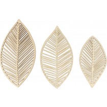 3 silhouettes feuilles en bois - Artemio