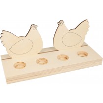 Houten eierhouder kippen - Artemio
