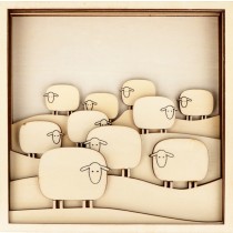 6 houten silhouetten schapen 18x18 cm - Artemio