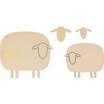 2 silhouettes moutons en bois - Artemio