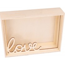 Cadre vitrine 3D love en bois 20,3x15 cm - Artemio