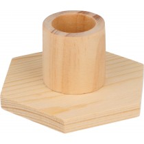 Houten kaarsenhouder zeshoekig 9 cm - Artemio