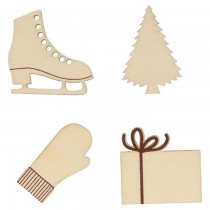 4x3 houten silhouetten winter - Artemio