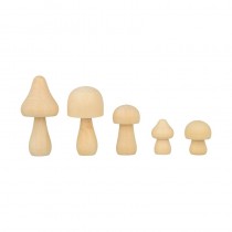 5 houten paddenstoelen - Artemio