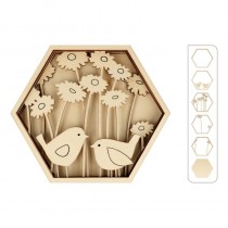 6 houten silhouetten zeshoukig - Artemio