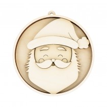 5 houten silhouetten Kerstman - Artemio