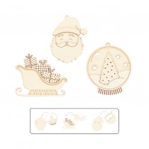 3 houten Kerst silhouetten - Artemio