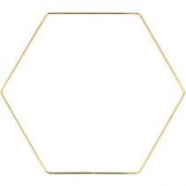 Gouden zeshoek 25x21,8 cm in metaal - Artemio