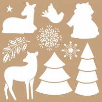 2 pochoirs kraft hiver - 20x20cm - Artemio