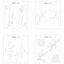 Layered stencils watercolor leaves - Sizzix