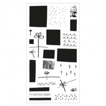 Layered clear stamps giftwrap - Sizzix