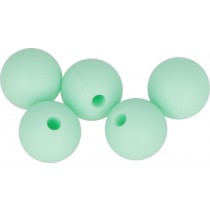 5 perles vert d'eau 10 mm silicone - Artemio