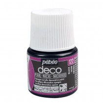 Verf zwart - acryl parelmoer - dekkend - 45 ml - déco - Pébéo