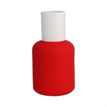 Vase rouge cylindrique 5,5x12,5 cm - porcelaine - Asa