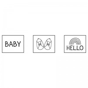 Stempels baby - 2,5x2 cm - hout - Artemio