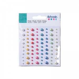 80 ronde parels kleur stickers - Artemio