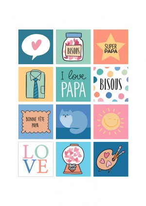 24 stickers papa mama - Artemio