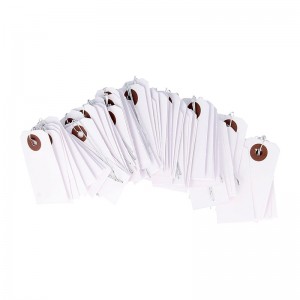 50 witte etiketten metalen draad - 2x4 cm - Artemio