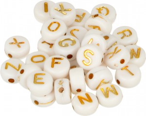 300 perles alphabet plastique  6 mm - Artemio