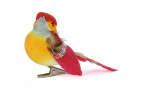 6 kleur vogels op clip - 8x3,5x3,5 cm - Artemio