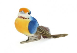 3 kleur vogels op clip - 10x4,5x4 cm - Artemio