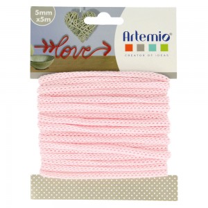 Fil tricotin rose pastel - 5 m X 5 mm - Artemio