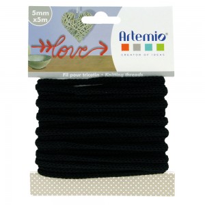 Fil tricotin noir - 5 m X 5 mm - Artemio