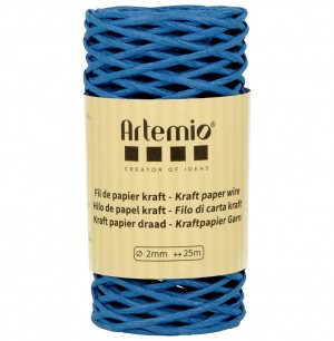 Draad versterkt kraftpapier bleu klein blauw - 25 m - Artemio