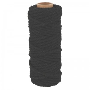 Zwart katoenen koord 25 m x 6 mm - Artemio
